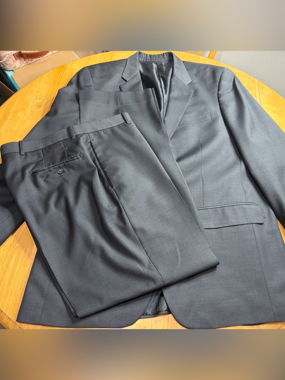 Alfani Men's Dark Gray Two-Button Suit Jacket 36x32